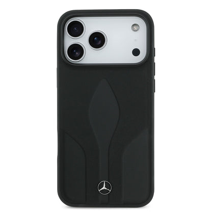 iPhone 17 Pro Max Kılıf Mercedes Benz Orjinal Lisanslı M-safe Şarj Özellikli Dokulu Desenli Deri Kapak
