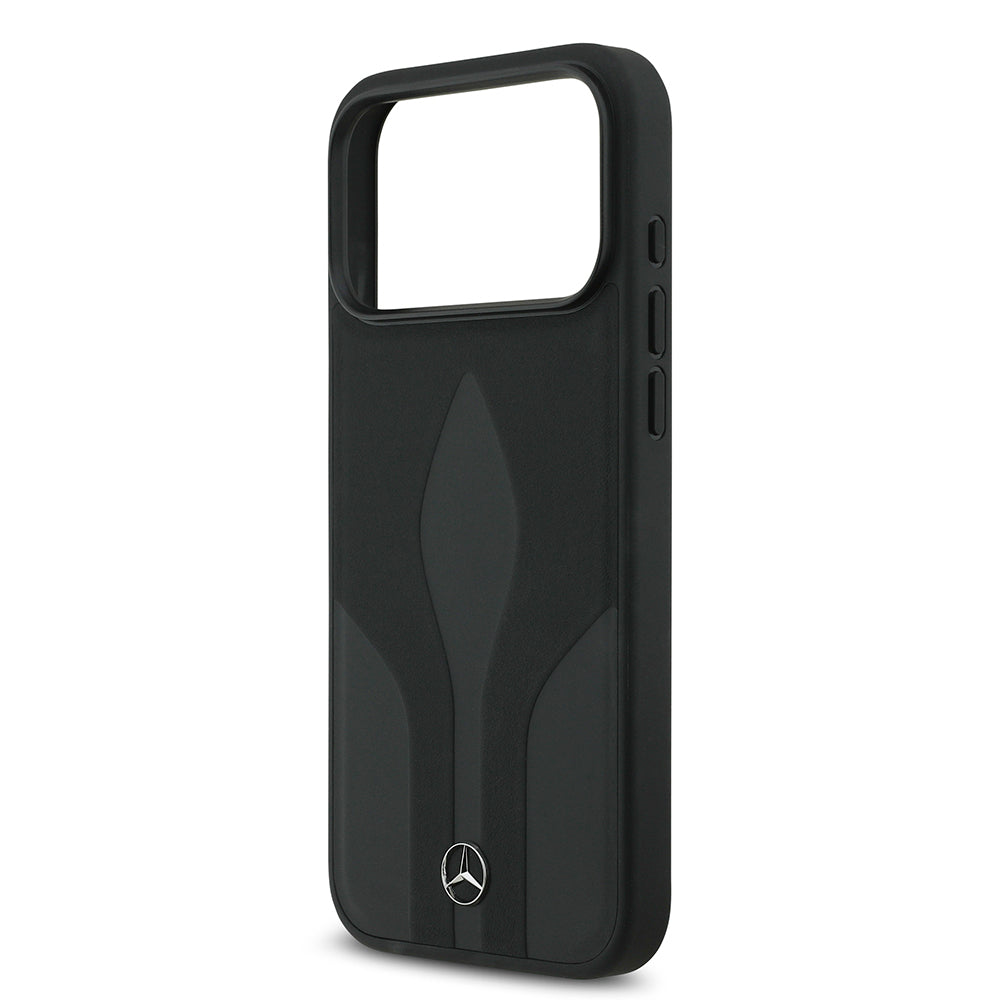 iPhone 17 Pro Max Kılıf Mercedes Benz Orjinal Lisanslı M-safe Şarj Özellikli Dokulu Desenli Deri Kapak