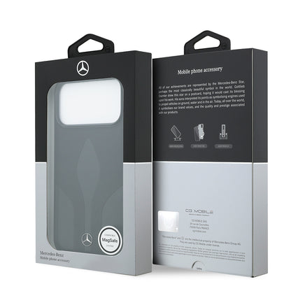 iPhone 17 Pro Max Kılıf Mercedes Benz Orjinal Lisanslı M-safe Şarj Özellikli Dokulu Desenli Deri Kapak