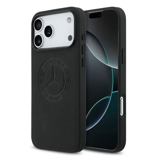iPhone 17 Pro Max Kılıf Mercedes Benz Orjinal Lisanslı M-safe Şarj Özellikli Hakiki Deri Nostaljik Yıldız Dizayn Kapak