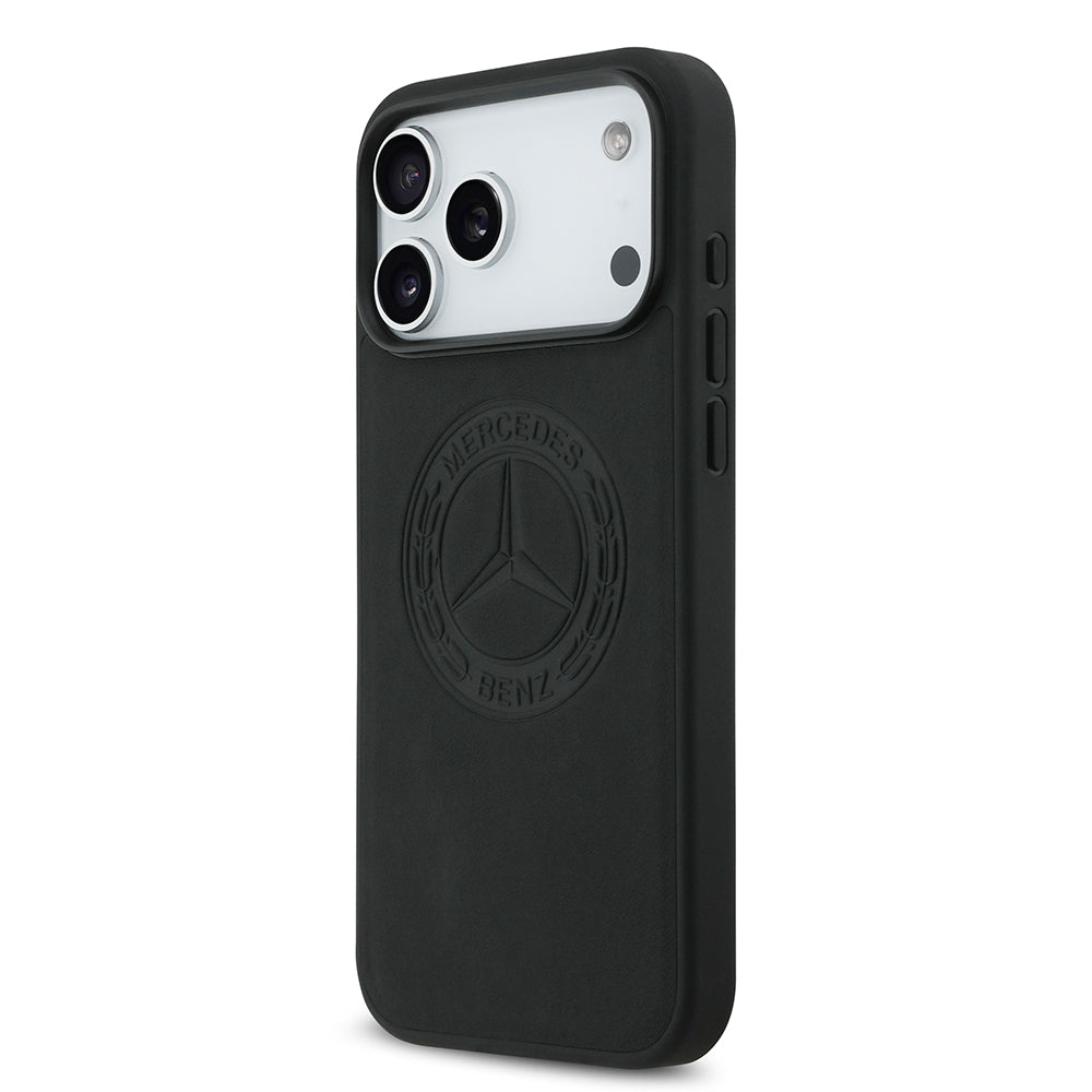 iPhone 17 Pro Max Kılıf Mercedes Benz Orjinal Lisanslı M-safe Şarj Özellikli Hakiki Deri Nostaljik Yıldız Dizayn Kapak