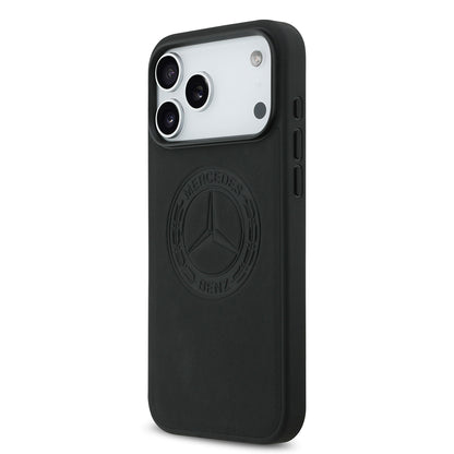 iPhone 17 Pro Max Kılıf Mercedes Benz Orjinal Lisanslı M-safe Şarj Özellikli Hakiki Deri Nostaljik Yıldız Dizayn Kapak
