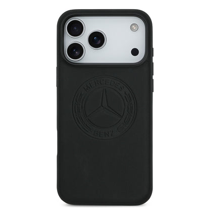 iPhone 17 Pro Max Kılıf Mercedes Benz Orjinal Lisanslı M-safe Şarj Özellikli Hakiki Deri Nostaljik Yıldız Dizayn Kapak