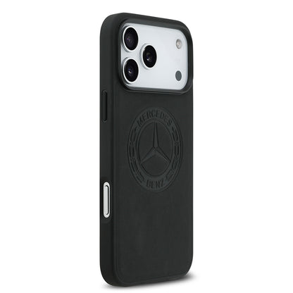 iPhone 17 Pro Max Kılıf Mercedes Benz Orjinal Lisanslı M-safe Şarj Özellikli Hakiki Deri Nostaljik Yıldız Dizayn Kapak