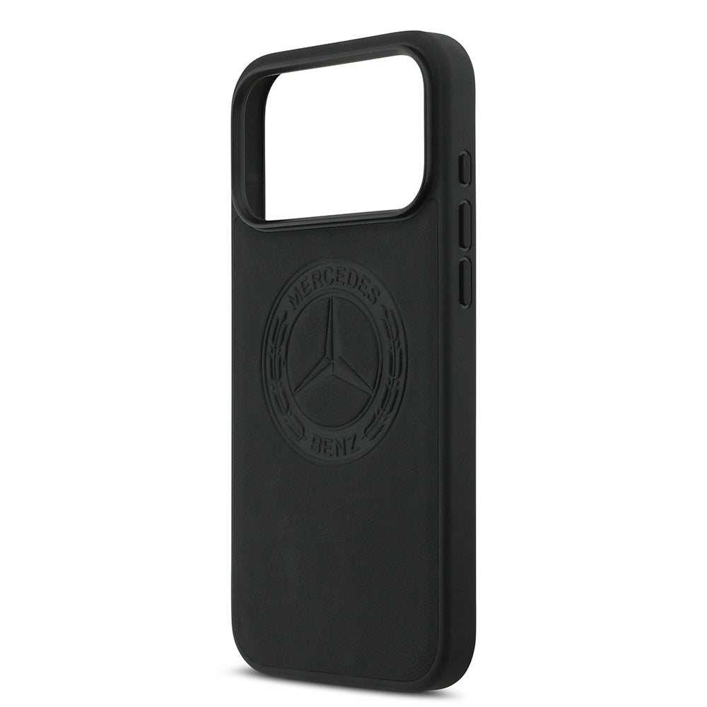 iPhone 17 Pro Max Kılıf Mercedes Benz Orjinal Lisanslı M-safe Şarj Özellikli Hakiki Deri Nostaljik Yıldız Dizayn Kapak