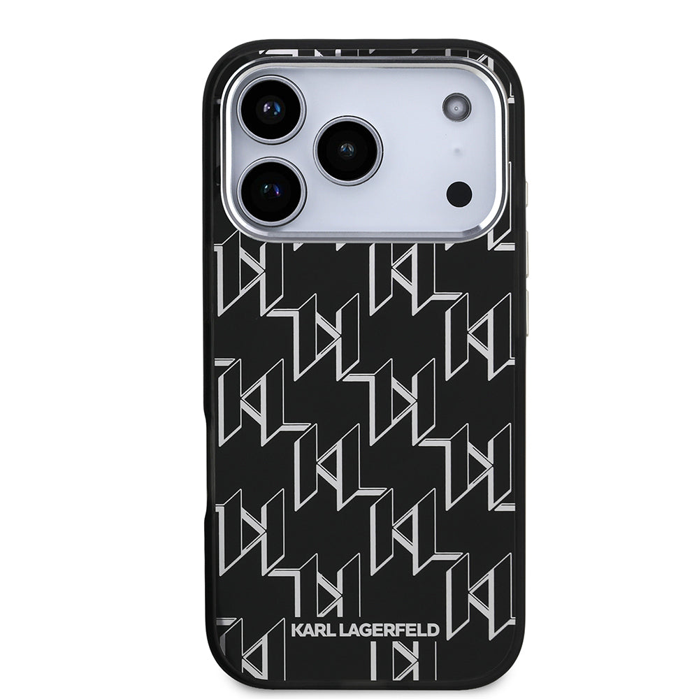 iPhone 17 Pro Max Kılıf Orjinal Lisanslı M-safe Şarj Özellikli Karl Lagerfeld IML Baskılı Monogram Dizayn Kapak