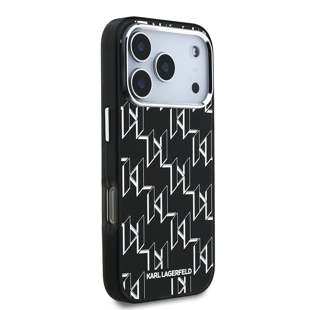 iPhone 17 Pro Max Kılıf Orjinal Lisanslı M-safe Şarj Özellikli Karl Lagerfeld IML Baskılı Monogram Dizayn Kapak