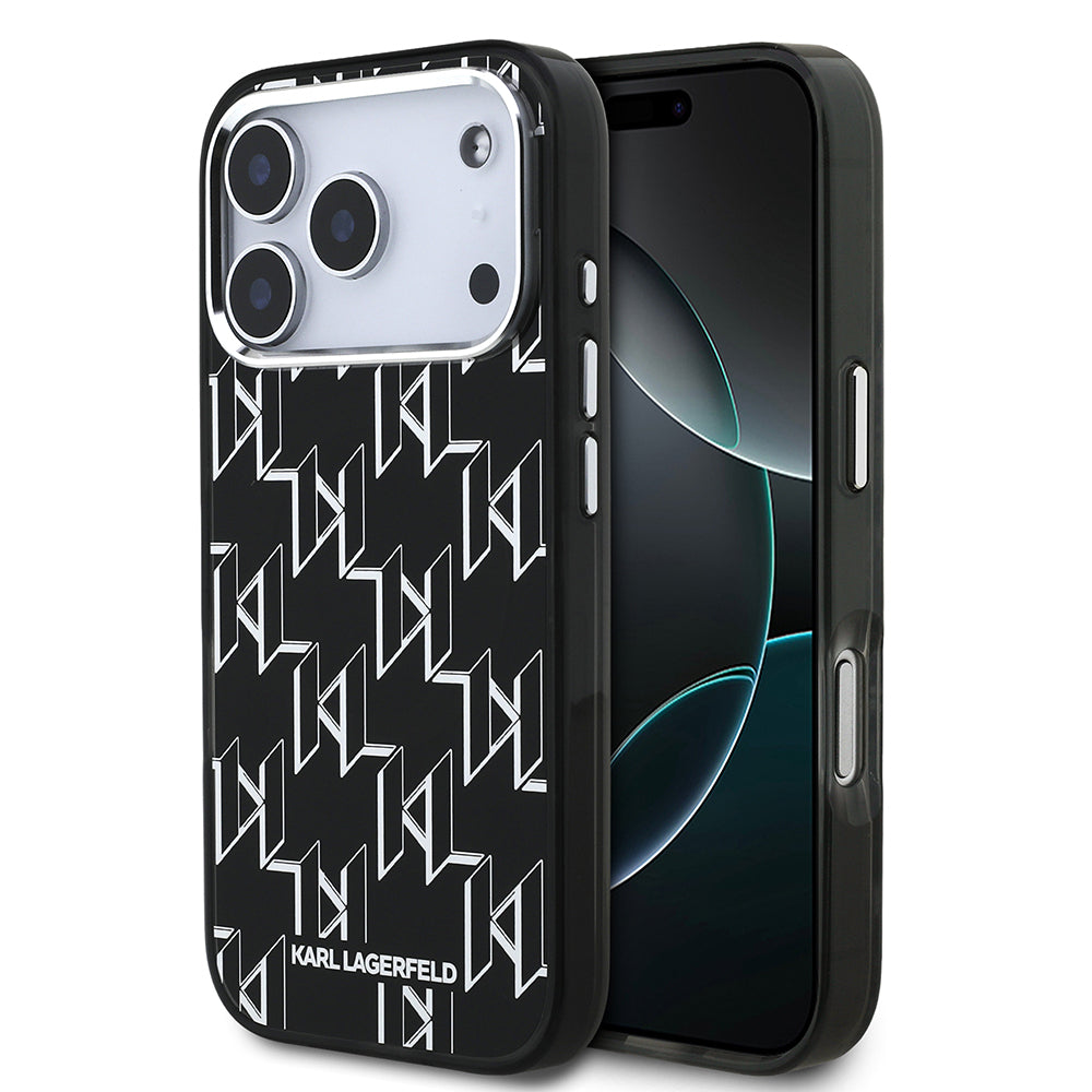 iPhone 17 Pro Max Kılıf Orjinal Lisanslı M-safe Şarj Özellikli Karl Lagerfeld IML Baskılı Monogram Dizayn Kapak