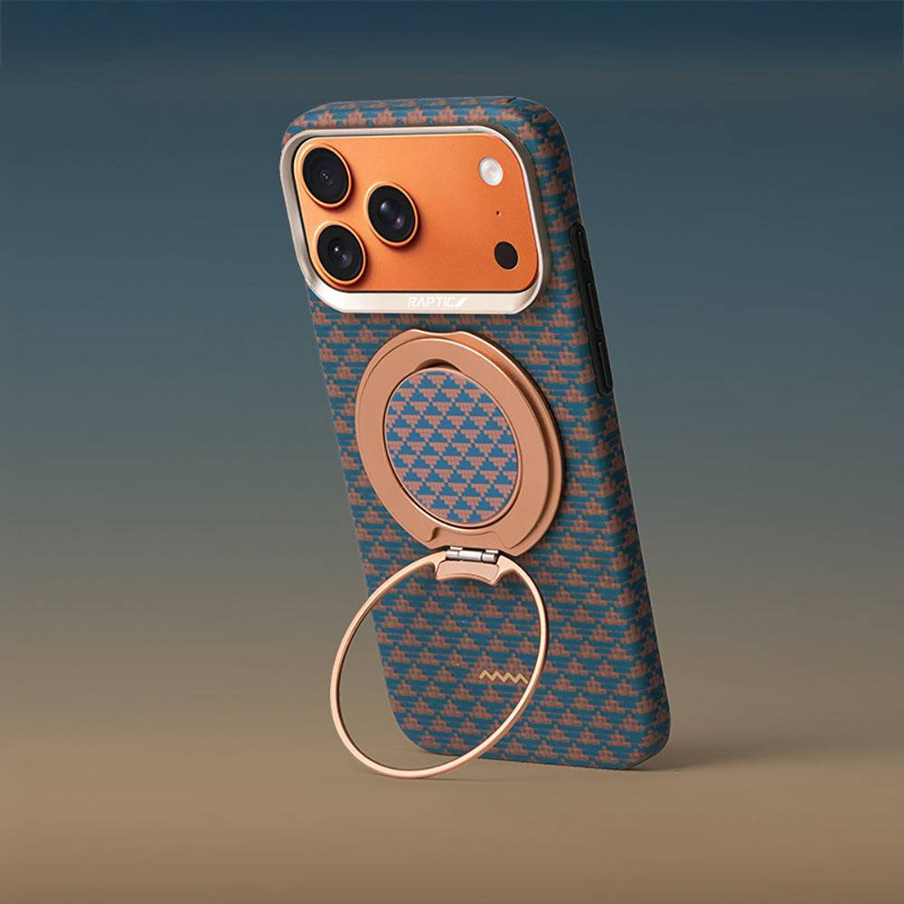 Apple iPhone 17 Pro Max Kılıf Raptic 2in1 Bundle Kit Aramid Skin Destiny Serisi Stand ve Kapak