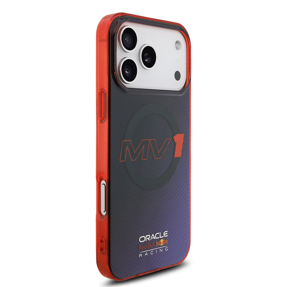 iPhone 17 Pro Max Kılıf Redbull Orjinal Lisanslı M-safe Şarj Özellikli Çift Katmanlı Çizgi Desenli Sert PC MV Kapak