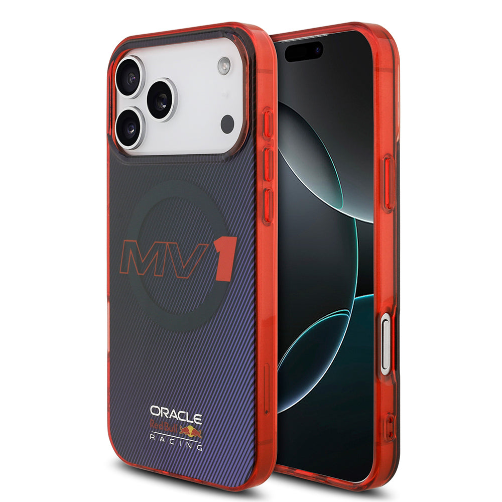 iPhone 17 Pro Max Kılıf Redbull Orjinal Lisanslı M-safe Şarj Özellikli Çift Katmanlı Çizgi Desenli Sert PC MV Kapak