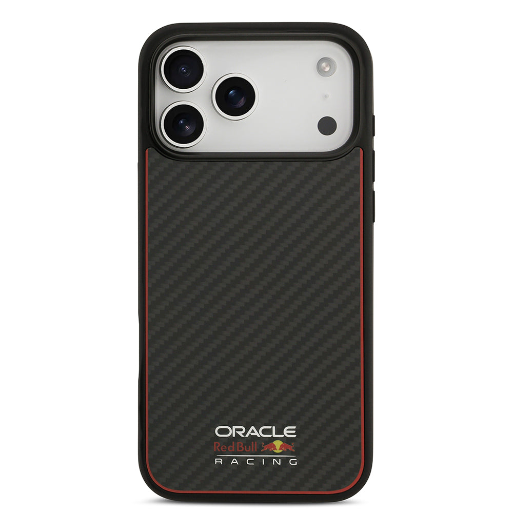 iPhone 17 Pro Max Kılıf Redbull Orjinal Lisanslı M-safe Şarj Özellikli Karbon Fiber Parlayan Logolu Kevlar Kapak