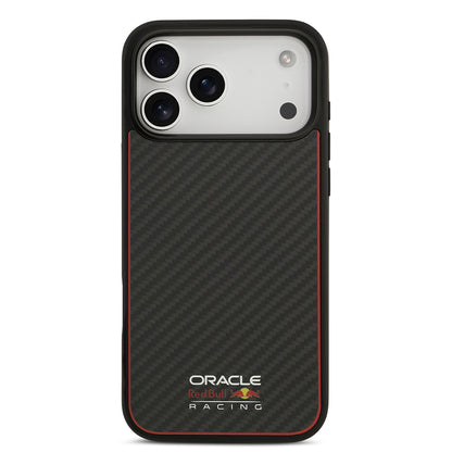 iPhone 17 Pro Max Kılıf Redbull Orjinal Lisanslı M-safe Şarj Özellikli Karbon Fiber Parlayan Logolu Kevlar Kapak