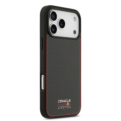 iPhone 17 Pro Max Kılıf Redbull Orjinal Lisanslı M-safe Şarj Özellikli Karbon Fiber Parlayan Logolu Kevlar Kapak
