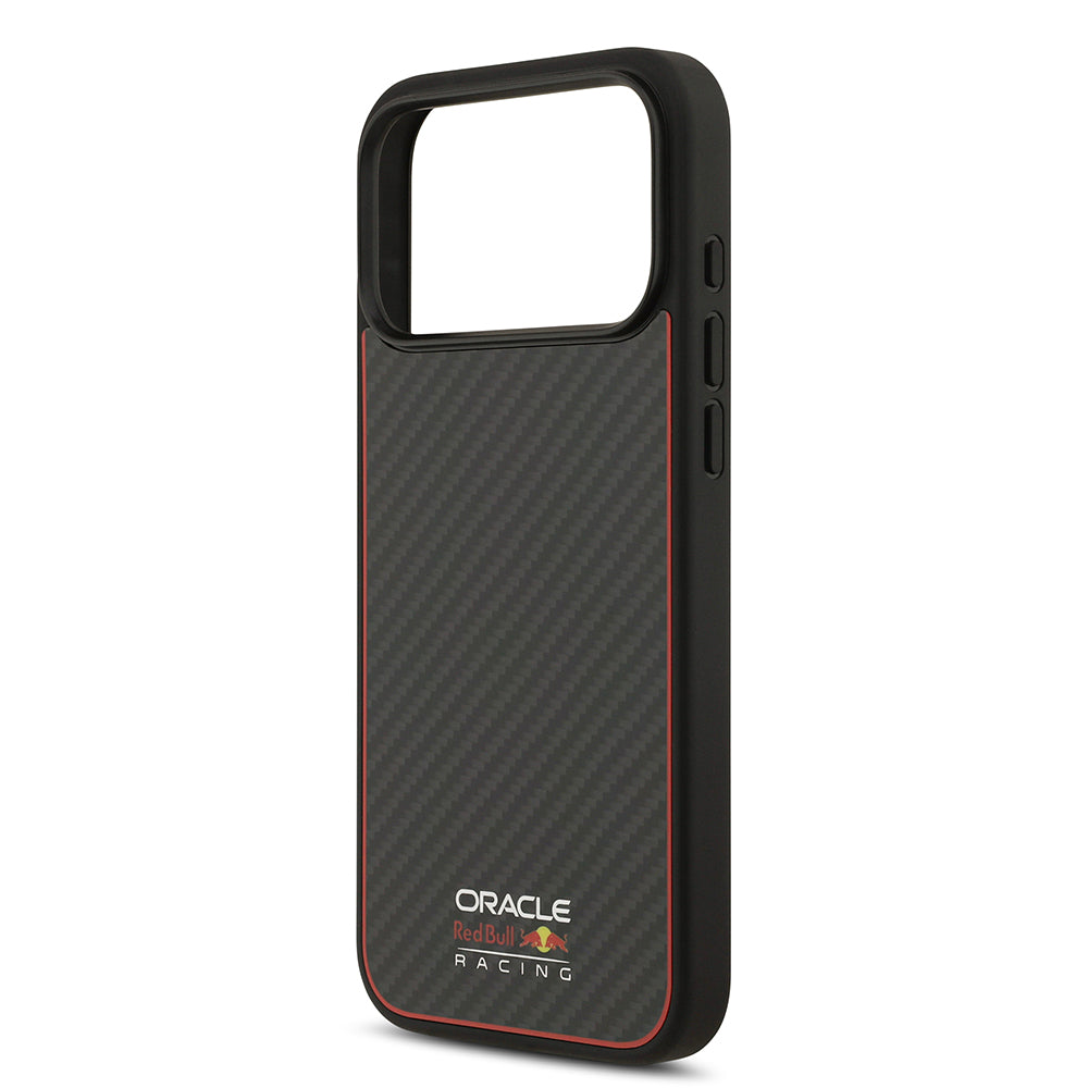 iPhone 17 Pro Max Kılıf Redbull Orjinal Lisanslı M-safe Şarj Özellikli Karbon Fiber Parlayan Logolu Kevlar Kapak
