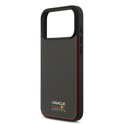 iPhone 17 Pro Max Kılıf Redbull Orjinal Lisanslı M-safe Şarj Özellikli Karbon Fiber Parlayan Logolu Kevlar Kapak