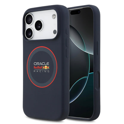 iPhone 17 Pro Max Kılıf Redbull Orjinal Lisanslı M-safe Şarj Özellikli Kırmızı Halka ve Logo Silikon Kapak