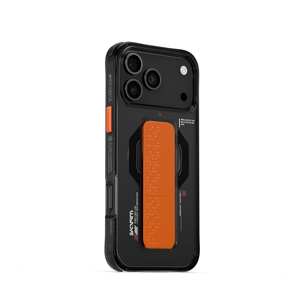iPhone 17 Pro Max Kılıf Skinarma M-Safe Şarj Özellikli Airbag Tasarımlı Standlı Haxa Kapak