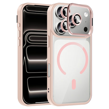Apple iPhone 17 Pro Max Kılıf Standlı ve Kamera Lens Hediyeli M-Safe Şarj Özellikli Zore Etro Kapak