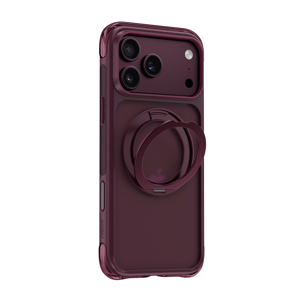 Apple iPhone 17 Pro Max Kılıf Wiwu AG-203 AeroGuard Ultra Serisi M-safe Şarj Özellikli Airbag Tasarımlı Standlı Kapak