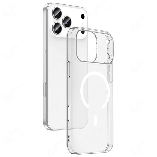Apple iPhone 17 Pro Max Kılıf Zore M-safe Şarj Özellikli Şeffaf Kamera Çerçeveli Porto Kapak
