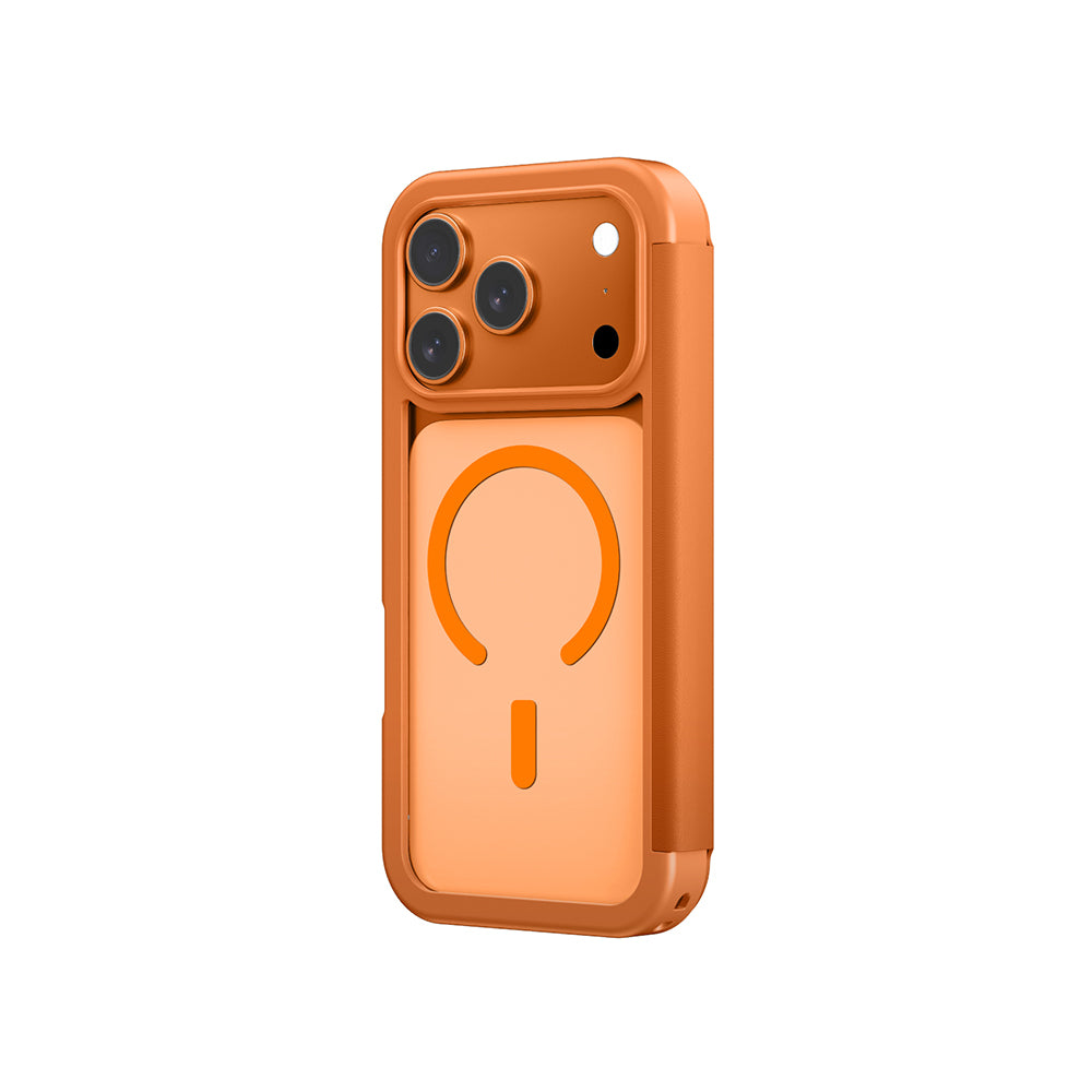 iPhone 17 Pro Max PU Kartlıklı Kapaklı Amazingthing Glamour Foilo Serisi Kılıf