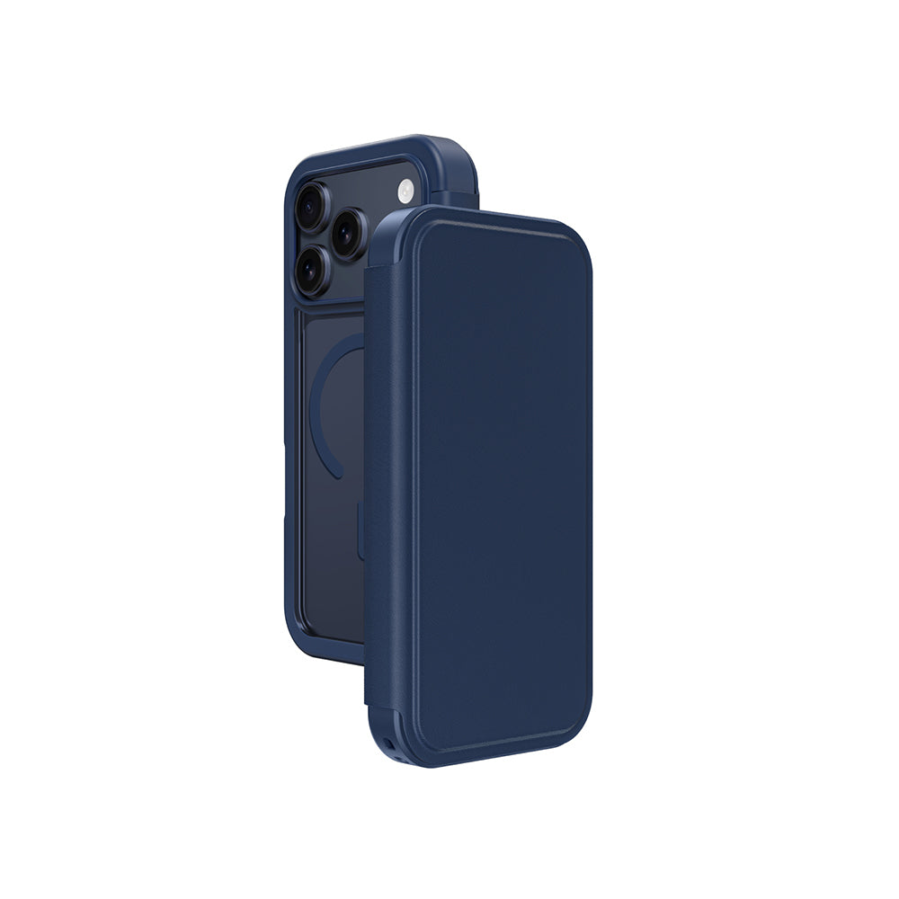 iPhone 17 Pro Max PU Kartlıklı Kapaklı Amazingthing Glamour Foilo Serisi Kılıf