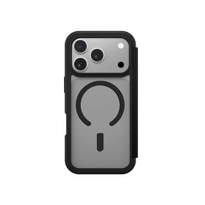iPhone 17 Pro Max PU Kartlıklı Kapaklı Amazingthing Glamour Foilo Serisi Kılıf