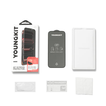 Apple iPhone 17 Pro Max Youngkit 2.5D Parmak İzi Bırakmayan 0.33mm Privacy Temperli Cam Ekran Koruyucu
