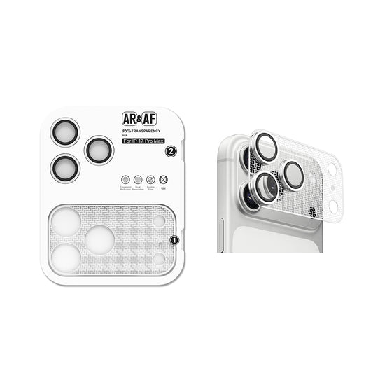 Apple iPhone 17 Pro Max Zore CL-22 Parmak İzi Bırakmayan Anti-Reflective 2in1 Kamera Lens Koruyucu