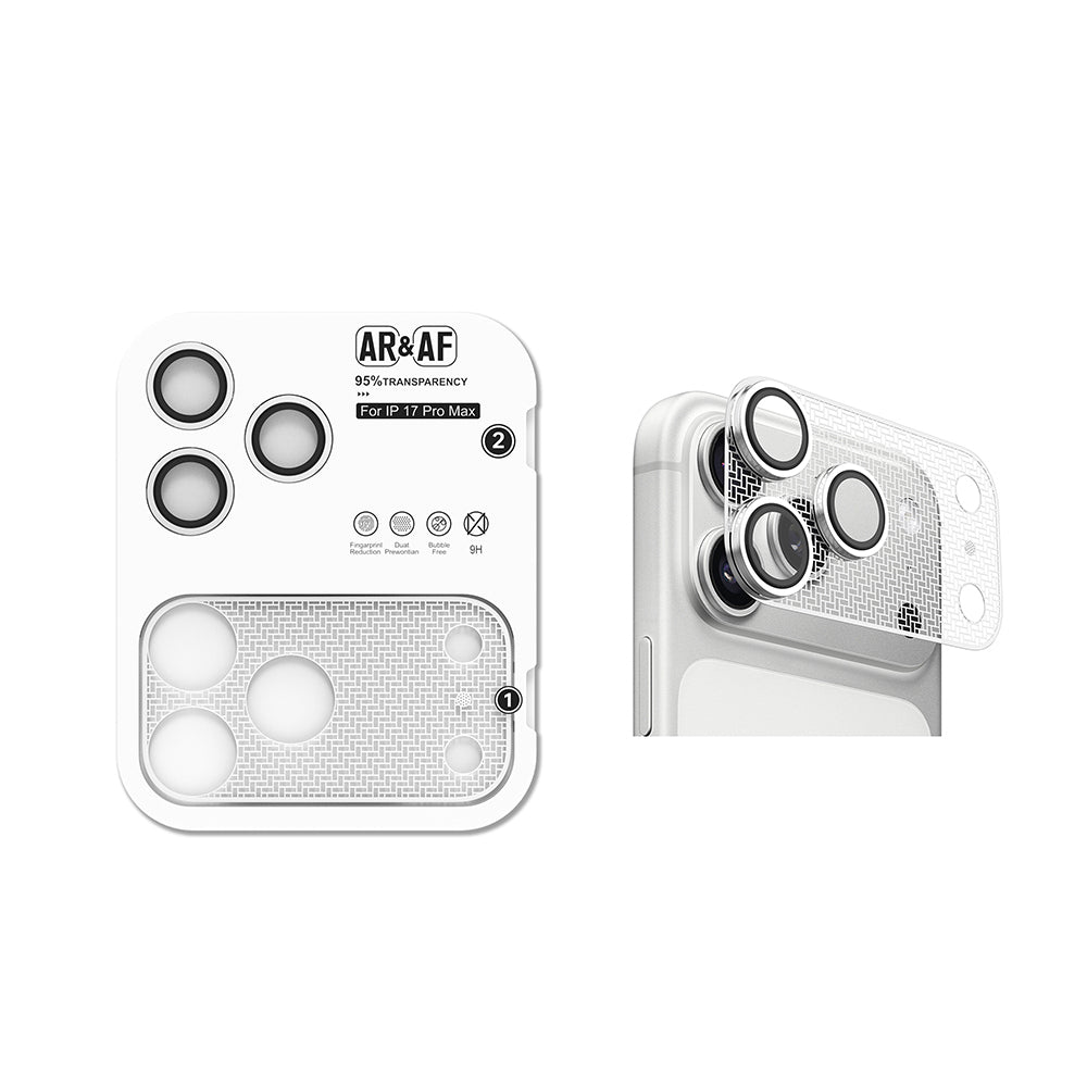 Apple iPhone 17 Pro Max Zore CL-22 Parmak İzi Bırakmayan Anti-Reflective 2in1 Kamera Lens Koruyucu