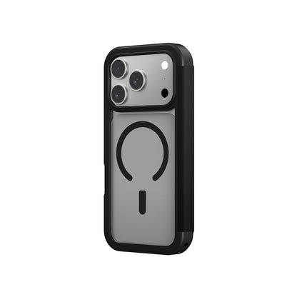 iPhone 17 Pro PU Kartlıklı Kapaklı Amazingthing Glamour Foilo Serisi Kılıf