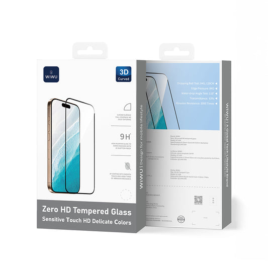 iPhone 17 Pro Wiwu GT-026 Zero Curved Parmak İzi Bırakmayan Temperli Cam Ekran Koruyucu