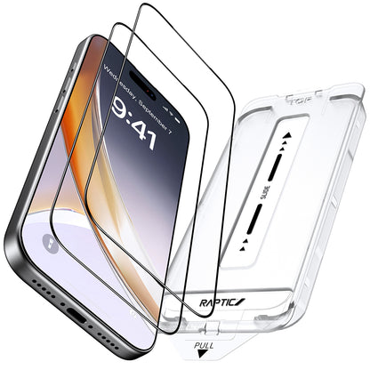 iPhone 17 Raptic Air Glass 2.5D Ekran Koruyucu 2 Adet + Kolay Uygulama Aparatlı