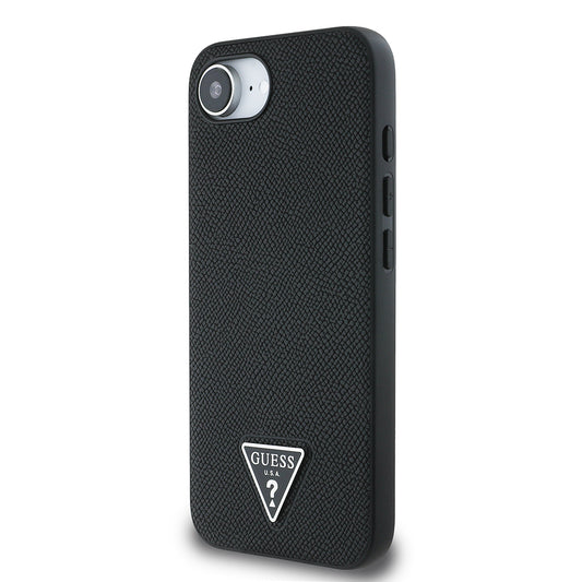 Apple iPhone 17E Kılıf Guess Orjinal Lisanslı M-safe Şarj Özellikli Grained Triangle Kapak