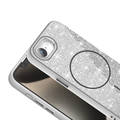 Apple iPhone 17E Kılıf M-safe Şarj Özellikli Parlayan Simli Zore Okso Kapak