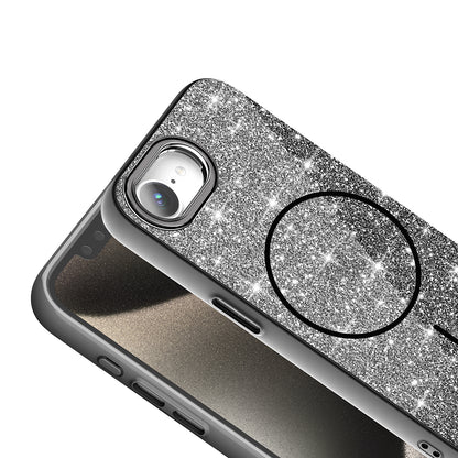 Apple iPhone 17E Kılıf M-safe Şarj Özellikli Parlayan Simli Zore Okso Kapak