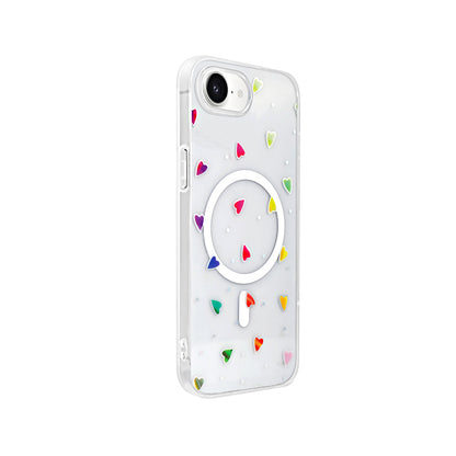 Apple iPhone 17E Kılıf M-Safe Şarj Özellikli Şeffaf Zore Folk Sert Kapak