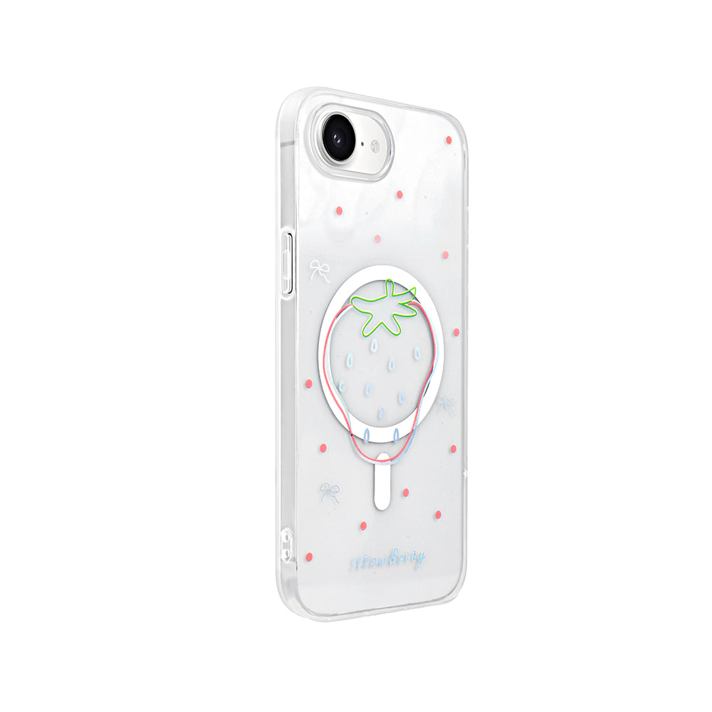 Apple iPhone 17E Kılıf M-Safe Şarj Özellikli Şeffaf Zore Folk Sert Kapak