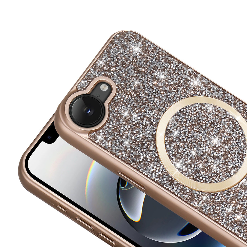 Apple iPhone 17E Kılıf Pırlanta Tasarımlı M-safe Şarj Özellikli Zore Mozaik Silikon Kapak