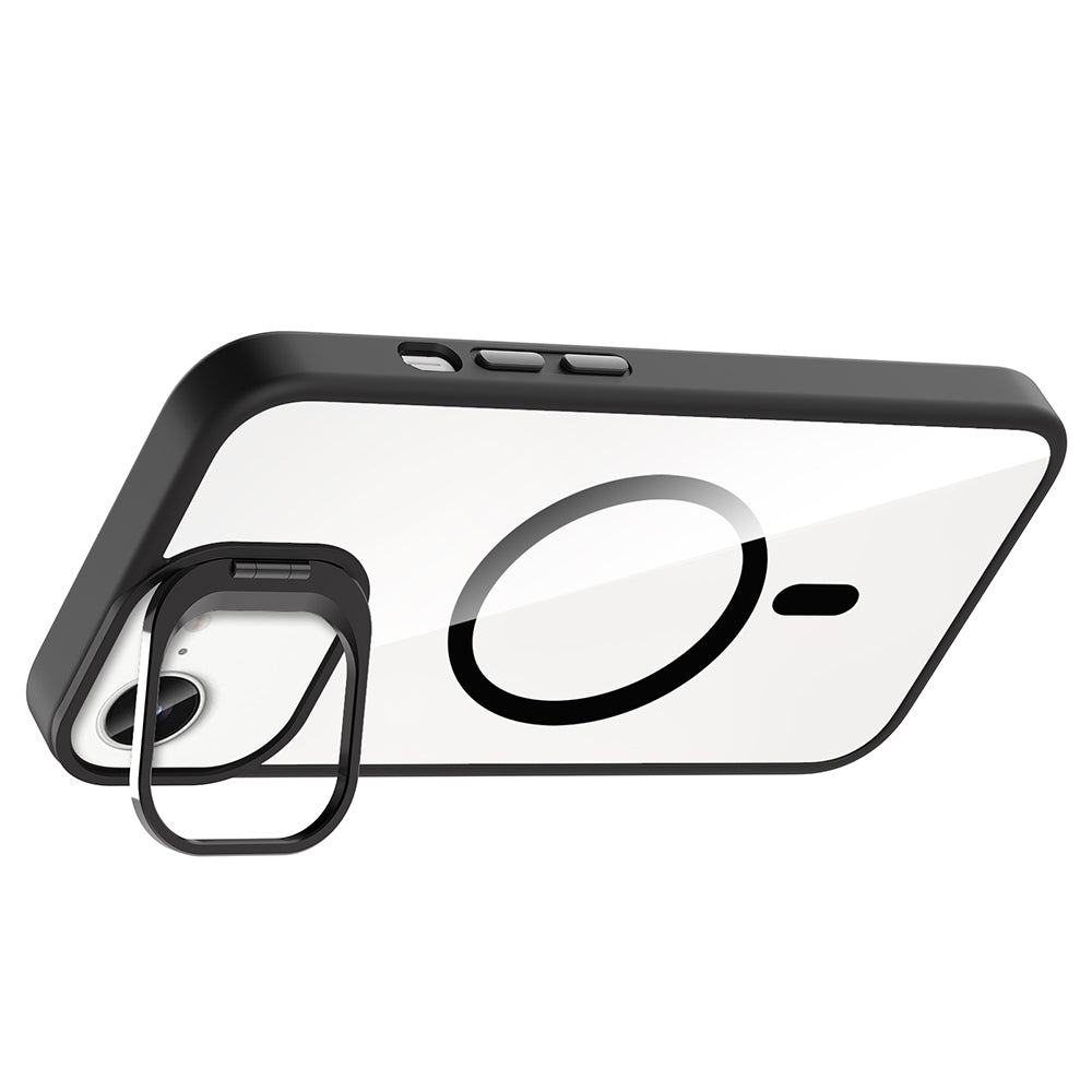 Apple iPhone 17E Kılıf Standlı ve Kamera Lens Hediyeli M-Safe Şarj Özellikli Zore Etro Kapak