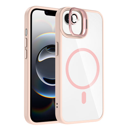 Apple iPhone 17E Kılıf Standlı ve Kamera Lens Hediyeli M-Safe Şarj Özellikli Zore Etro Kapak