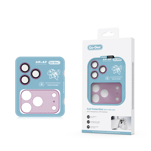 Apple iPhone 18 Pro Go Des FC009 Titanyum Serisi Anti Reflective 2in1 Kamera Lens Koruyucu