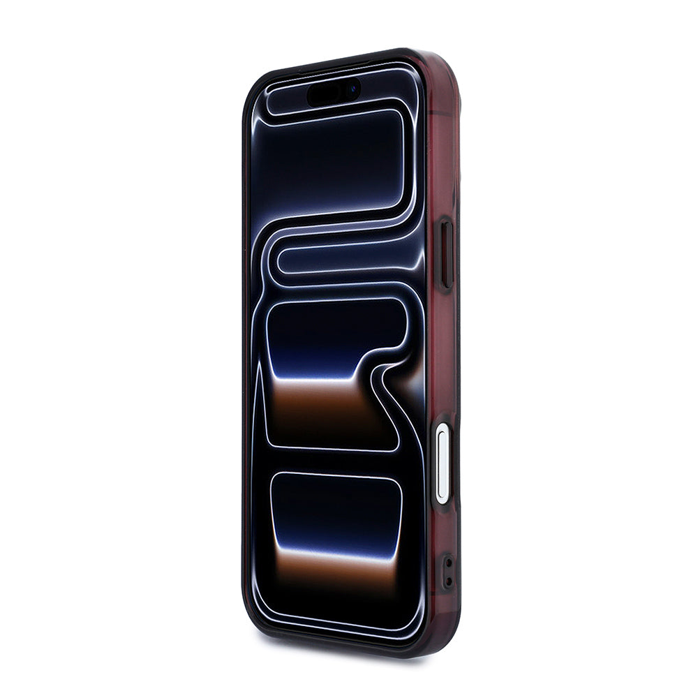 Apple iPhone 18 Pro Kılıf AMG Orjinal Lisanslı M-safe Şarj Özellikli Transparan IML Baskı Logolu Bicolor Block Kapak