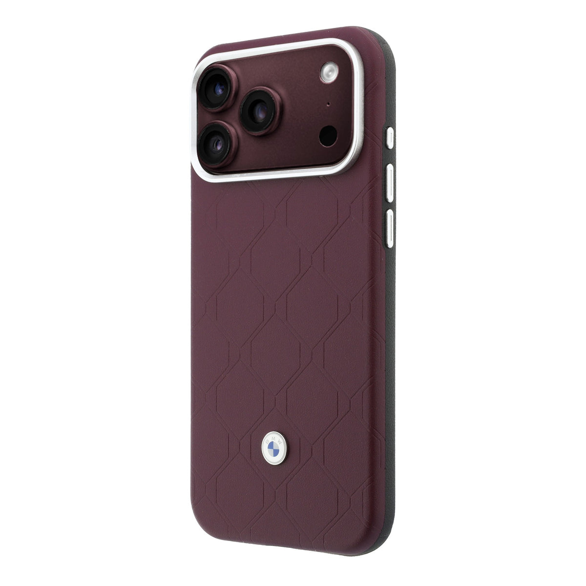 Apple iPhone 18 Pro Kılıf BMW Orjinal Lisanslı M-safe Şarj Özellikli Metal Logolu Kabartmalı Kapitone Deri Kartlıklı Kapak