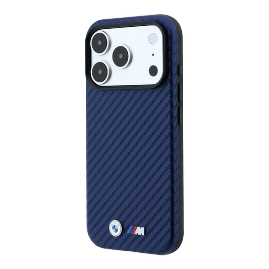 Apple iPhone 18 Pro Kılıf BMW Orjinal Lisanslı M-safe Şarj Özellikli PU Karbon Tasarımlı Metal Logolu Kapak