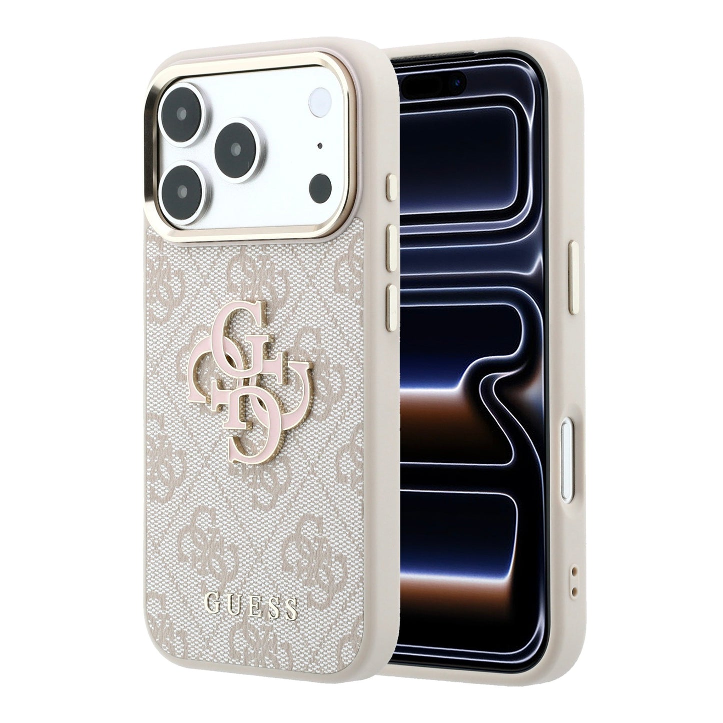 Apple iPhone 18 Pro Kılıf Guess Orjinal Lisanslı 4G Büyük Resin Logolu PU Kapak