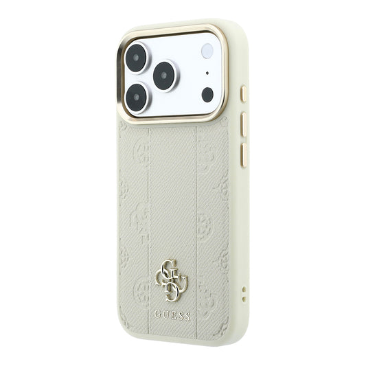 Apple iPhone 18 Pro Kılıf Guess Orjinal Lisanslı M-safe Şarj Özellikli Şeritli Peony 4G ve Yazı Logolu Kapak