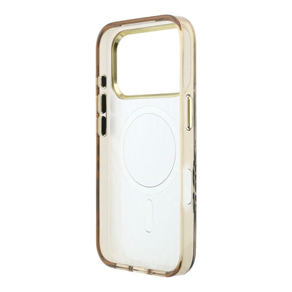 Apple iPhone 18 Pro Kılıf Guess Orjinal Lisanslı M-safe Şarj Özellikli Üçgen Logolu Zebra Desenli Silikon Kapak