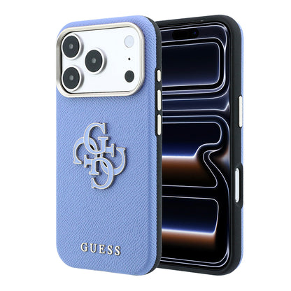 Apple iPhone 18 Pro Kılıf Guess Orjinal Lisanslı PU Yazı ve 4G Büyük Metal Logolu Kapak